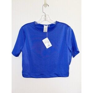 Wolford Workout Crop Top Dazzling Blue Size Large NWT